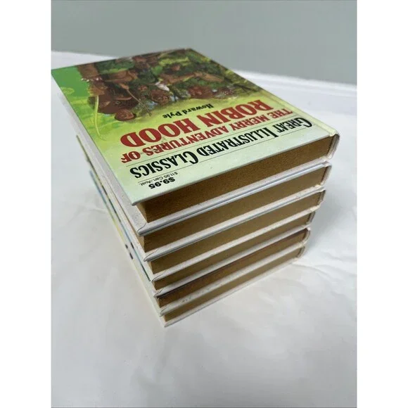 6 Great Illustrated Classics Children’s Books - Robin Hood, Tom Sawyer +More EUC - Picture 5 of 7